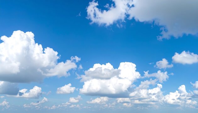 Wide shot of a partly cloudy blue sky