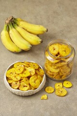Keripik Pisang. Banana chips are a food made from thinly sliced ​​bananas and then fried