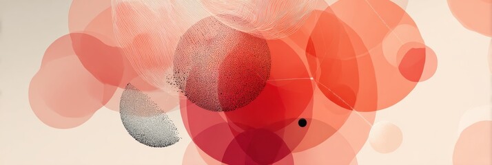 Colorful Abstract Design Featuring Overlapping Circles and Organic Shapes in Warm Tones