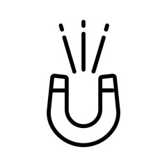Vector black line icon for Magnet