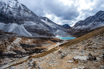 Five Colors Lake at Doacheng Yading National park, Sichuan, China. Last Shangri-la