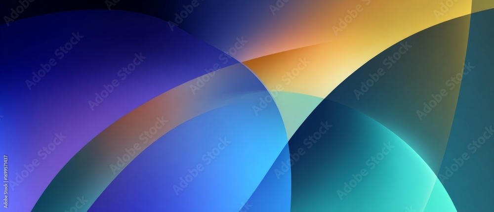 Aufkleber abstract gradient design with overlapping translucent shapes in vibrant colors