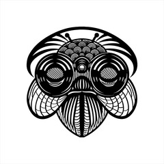 Abstract Stylized Insect Face Design.