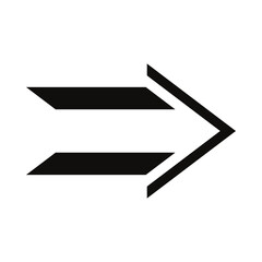 Dark grey geometric arrow pointing right