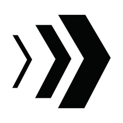 Minimalist double chevron right arrow icon. Simple black outline symbol for next page, skip, or fast forward navigation