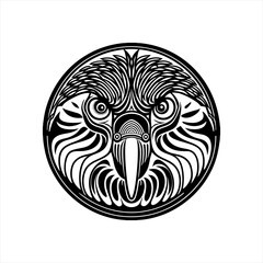 Naklejka premium Stylized Black And White Eagle Head Emblem 8.