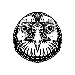 Obraz premium Stylized Black and White Eagle Head Illustration.