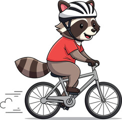 A friendly and mischievous raccoon cartoon character illustration