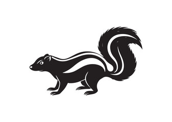Skunk silhouette isolated vector illustration on white background.