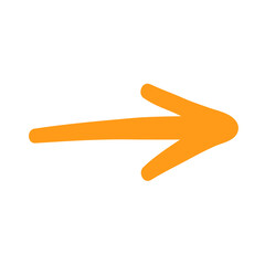 Handdrawn Orange Arrow Pointing Right.