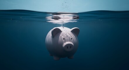 Submerged piggy bank concept for financial security and risk awareness in aquatic environment