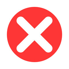 Red Circle White Cross Mark Error Symbol.