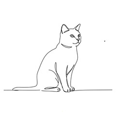 Simple line drawing of a cat in vector style. Perfect for posters, prints, modern minimalist designs, and pet illustration concepts.