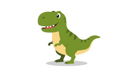 Fototapeta premium Cartoon Tyrannosaurus Rex on White illustration featuring carnivore, design, scales, reptile, prehistoric, extinct concept design for modern