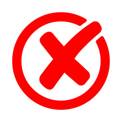 Obraz premium Red X Mark in Circle Icon 1.
