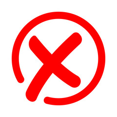 Obraz premium Red X Mark in Circle Icon.