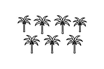 Obraz premium 10 different banana tree icons line art vector ill
