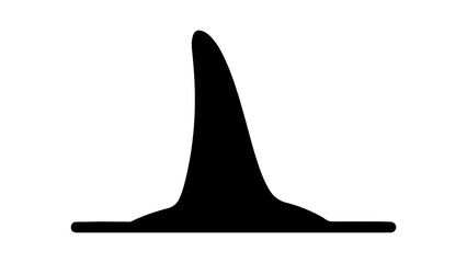 Simple black silhouette of a shark dorsal fin icon.
