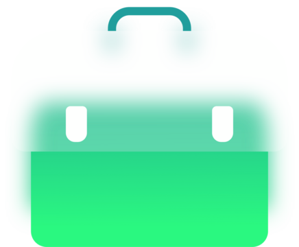 Modern Business Briefcase Icon With Glassmorphism Effect