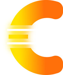 Modern Euro Currency Symbol Icon With Glassmorphism Style