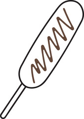 Flat corn dog outline vector design