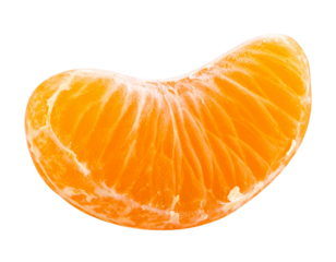 Orange Wedge with Peel Edge, Angled Perspective, Transparent PNG