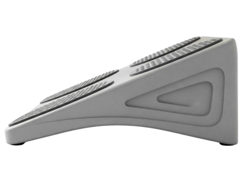 Ergonomic angled foot rest for stretching and circulation on a transparent background