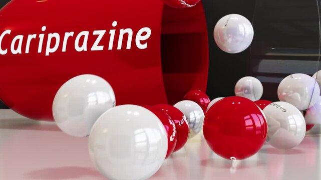 Cariprazine Capsule (Slow Motion w/Chemical Formula)