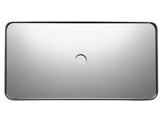 Rectangular chrome wall plate on a transparent background