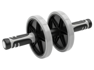 Abdominal roller wheel for core strength and fitness training on a transparent background