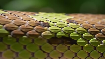 Green Snake Scales Closeup.