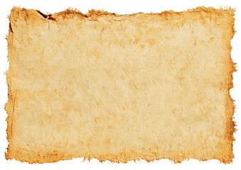 Aged, parchment-like paper with uneven edges
