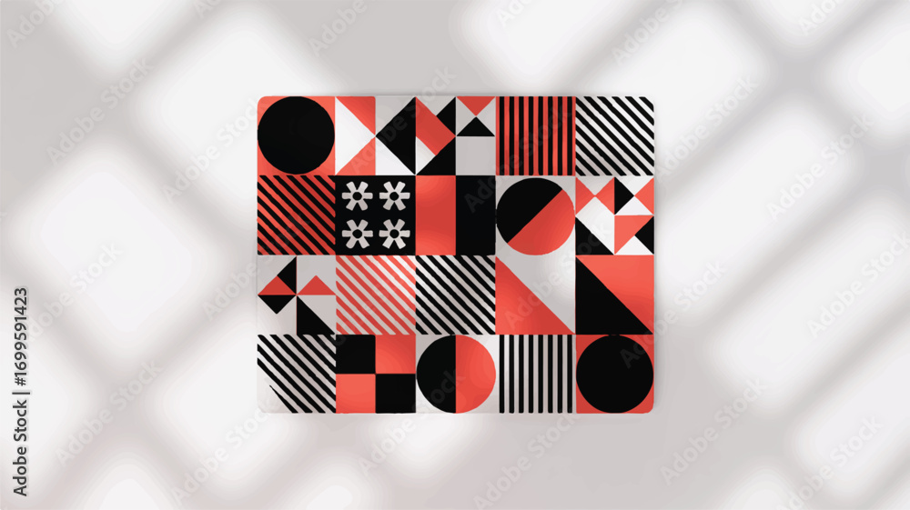 Poster vector art of abstract geometric pattern with soft shadows