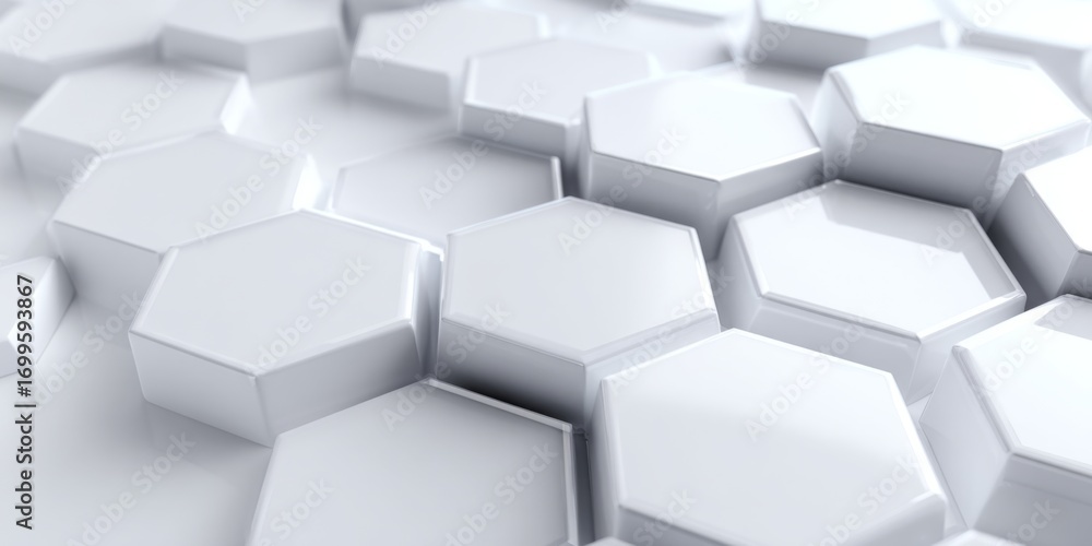 Poster abstract hexagonal pattern in smooth white surface with 3d effect and modern design elements for bac