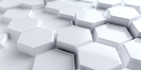 Abstract Hexagonal Pattern in Smooth White Surface with 3D Effect and Modern Design Elements for Background Use