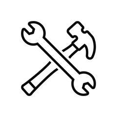 Black line icon for handy tools