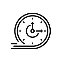 Black line icon for quick service