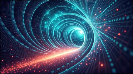 Abstract Concept of Data Tunneling and Wormhole Effect in Space