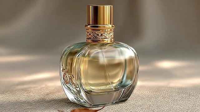 Golden perfume bottle