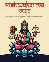 Obraz premium “Vishwakarma Puja 2025 – Lord Vishwakarma Worship, Tools & Crafts Festival”