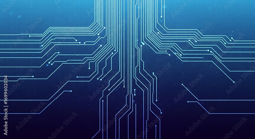 Poster modern technology background with glowing circuit lines for digital designs and futuristic presentat