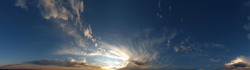 Obraz premium Sunset hdr panorama over scenic landscape