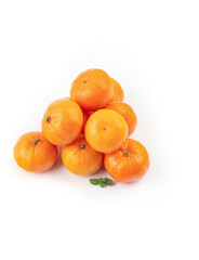 Fresh Small Guangxi Tangerines Pyramid Stack White Background Citrus Fruit