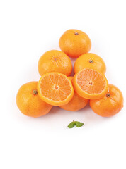 Fresh Small Oranges from Guangxi Sihui China Cut in Half Showing Juicy Citrus Segments