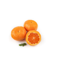 Fresh Oranges from Guangxi Sihui - Whole and Halved Citrus Fruit on White Background