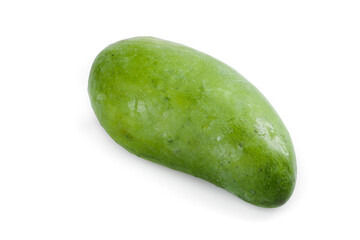 Fresh Green Mango from Guangxi Province China on White Background