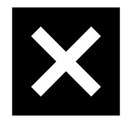 Black cancel button PNG with transparent background, white x icon in flat square shape for interface use