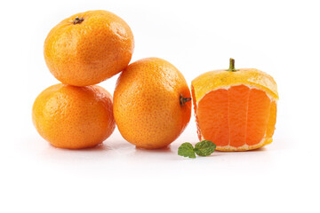 Fresh Seedless Guangxi Tangerines Sweet Honey Small Citrus Fruits Direct Sale White Background