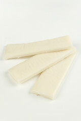 White Rice Cake Sticks Fresh Asian Food Ingredient on Clean Background