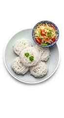 Delicious noodles with fresh papaya salad, culinary harmony from Thailand